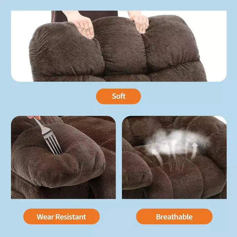 Poltrona reclinabile manuale, poltrona reclinabile ergonomica in tessuto traspirante con tasche laterali, divano singolo, adatta per soggiorno e camera da letto