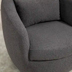 Poltrona Girevole Imbottita a Botte con Contenitore, Sedia Moderna da Salotto per Camera da Letto/Ufficio/Zone Lettura