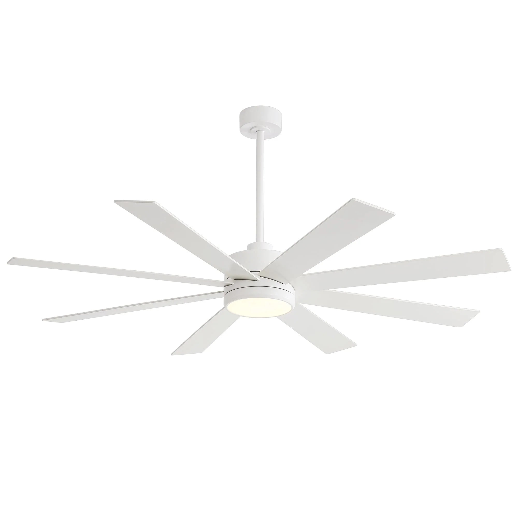 Ventilatore da soffitto nero da 65 pollici a 8 pale con luce LED e telecomando