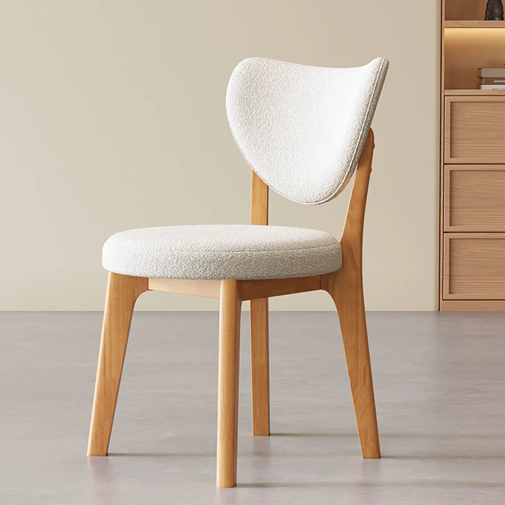Sedia da pranzo moderna senza braccioli con schienale ad ala in similpelle