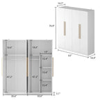 Armadio moderno freestanding in legno massiccio con ripiani