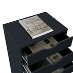 Cassettiera stretta in legno a 9 cassetti con guide scorrevoli e ripiano superiore