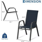 Sedie da patio, Set di 4/6 sedie da pranzo impilabili per esterni in textilene leggero per tutte le stagioni con braccioli per giardino, bordo piscina