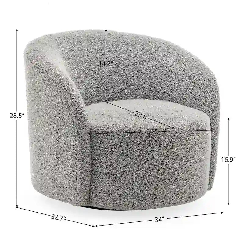 Poltrona girevole a barilotto imbottita KINWELL da 34 pollici (Set di 2)