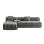 Divano componibile Cloud, divano moderno imbottito con 2 cuscini decorativi, divano combinabile liberamente, divano componibile a L