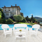 Set da conversazione da 4 pezzi per patio in vimini