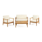 Salotto da esterno a 4 posti in legno di acacia Willowbrook di Christopher Knight Home