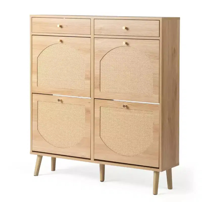 Scarpiera Karl Home con 2 cassetti e 4 ante a ribalta, in truciolato, 105 cm L