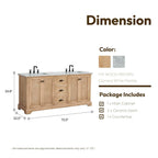 Mobile bagno Hervas con top in marmo naturale senza specchio