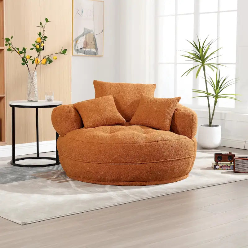 Divano Pigro Rotondo – Bianco/Blu/Grigio/Giallo/Arancione/Rosso Rosa/Blu Marino/Verde, Posto Singolo e Coppia