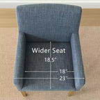 Set di 6 sedie da pranzo imbottite con braccioli, poltrone moderne in lino con gambe in legno, sedie occasionali per sala da pranzo, soggiorno - Panipeachy