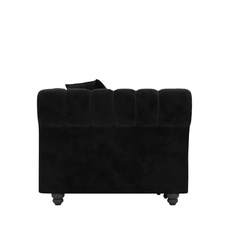 Divano Letto Estraibile 3-in-1 King Size in Velluto Whisen e Divano Letto Convertibile con Ottomana Mobile, Design Trapuntato