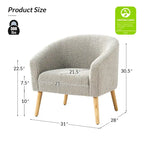 Poltrona Sheila Modern 30 W Boucle con gambe in legno massello, set da 2 di HULALA HOME
