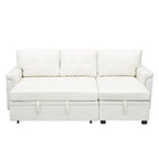 Divano componibile convertibile reversibile con letto estraibile, chaise longue con contenitore nascosto e gambe durevoli