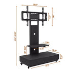 Mobile porta TV per televisori da 32-75 pollici, carrello TV mobile regolabile in altezza con cassetto e ruote per soggiorno, camera da letto, uffici -ModernLuxe