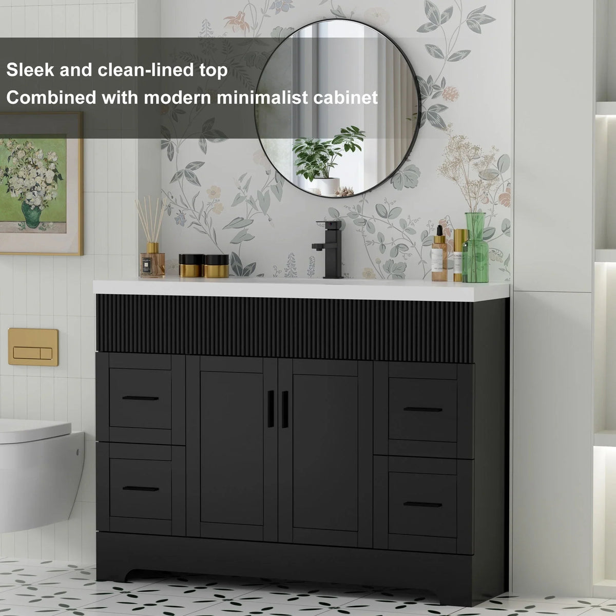 Mobile bagno 30/36/48 Wavy Line con lavabo e rubinetto