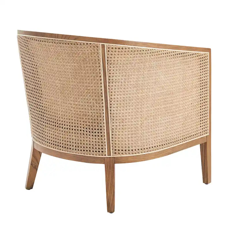 Poltrona d'Appoggio in Lino Tillman con Rattan