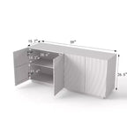 59 Modern Spiral Madia Buffet, Mobile Contenitore a Basso Profilo da Ingresso con Ante a Ondulazione 3D