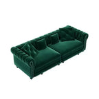 Divano Letto Estraibile 3-in-1 King Size in Velluto Whisen e Divano Letto Convertibile con Ottomana Mobile, Design Trapuntato