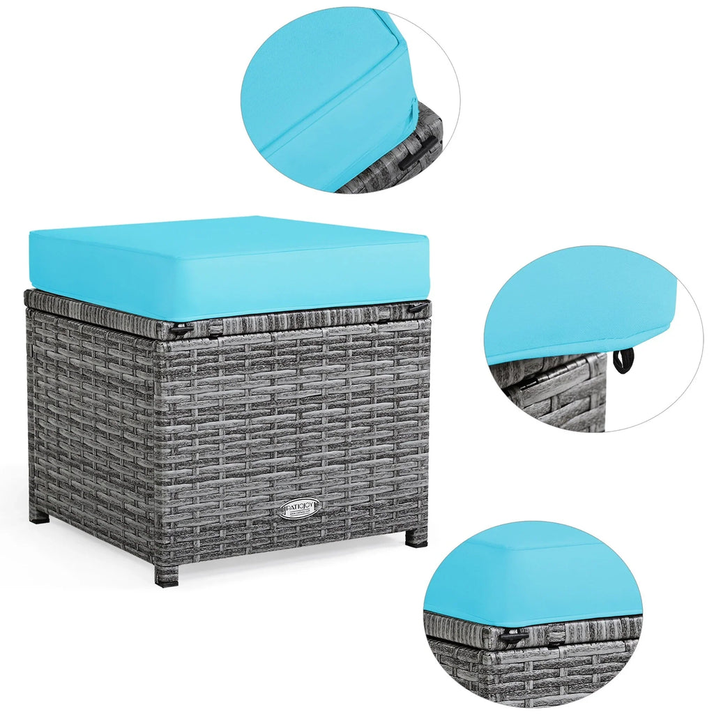 Costway Set da pranzo da 7 pezzi in rattan per esterni Divano componibile ottomano - Vedi dettagli