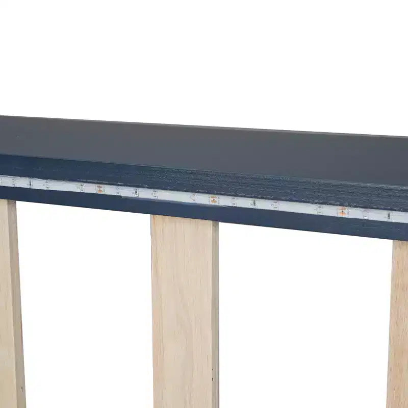 Letto a piattaforma a forma di auto da corsa Whisen Wood, formato singolo, con LED e schienale imbottito