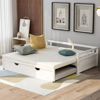 Divano Letto Estensibile con Letto Estraibile, Divano Letto in Legno con Letto Estraibile