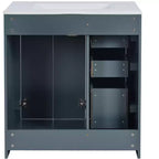 Mobile bagno 30 pollici con lavabo singolo, armadietto e 3 cassetti – Nero / Blu / Verde / Indaco / Bianco