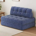 Divano Letto Futon Pieghevole in Velluto a Coste, Sedia Convertibile da Pavimento con Cuscino e Supporto per la Schiena