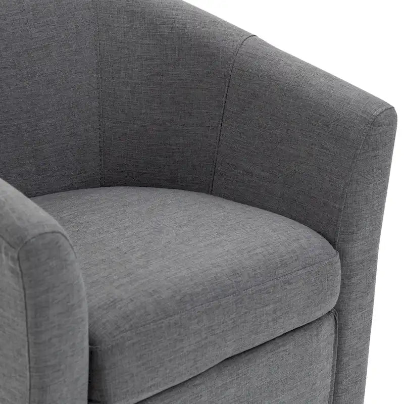 Set di 2 Poltrone Girevoli Moderne Imbottite a Barilotto, Poltrone Accent per Soggiorno