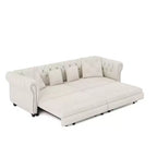 Divano Letto Estraibile 3-in-1 King Size in Velluto Whisen e Divano Letto Convertibile con Ottomana Mobile, Design Trapuntato