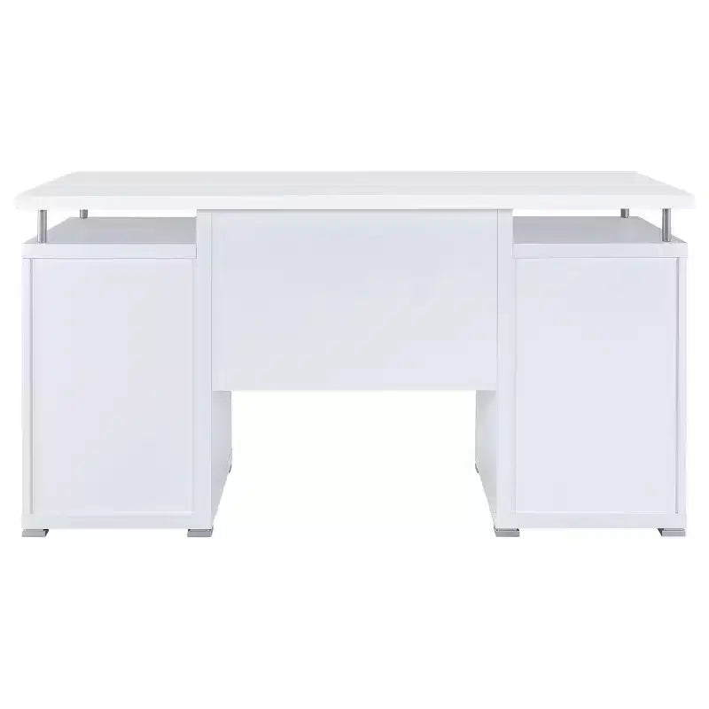 TUYOHW 55 Scrivania da scrittura in legno, scrivania per computer da ufficio con 2 cassetti, 1 armadietto, 1 ripiano aperto, 1 anta, scrivania da lavoro per ufficio domestico, studio, piccoli spazi