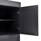 Dispensa da cucina indipendente 77H, armadio contenitore in stile rustico con ripiani regolabili, ripiani sulla porta, cassetti e portabottiglie - ModernLuxe