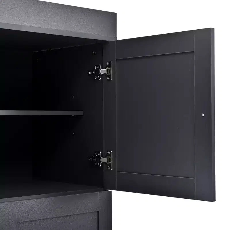 Dispensa da cucina indipendente 77H, armadio contenitore in stile rustico con ripiani regolabili, ripiani sulla porta, cassetti e portabottiglie - ModernLuxe
