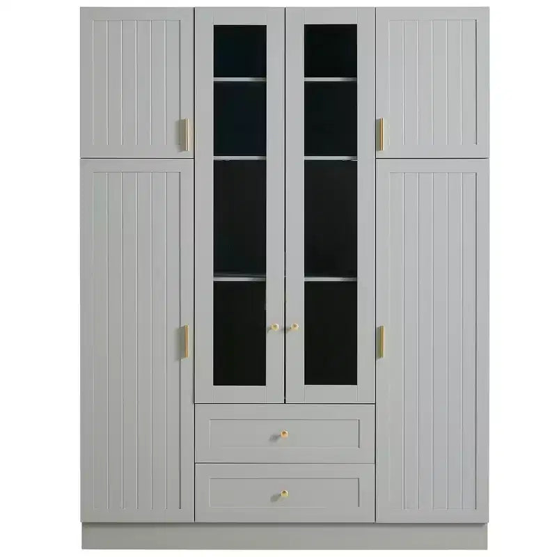Dispensa da Cucina Autoportante Whisen 71''H, Grande Armadio Contenitore per Sala da Pranzo con 6 Ante, Ripiani Regolabili