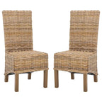 Set di 2 sedie da pranzo in vimini naturale 48L x 56P x 104A cm, stile Boho Coastal