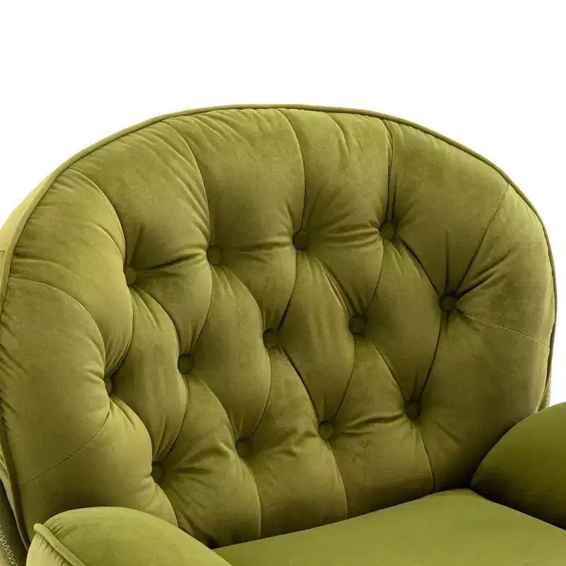 Poltrona Svedese Okak con Pouf, Poltrona Moderna Senza Braccioli Stile Mid-Century per Soggiorno, Morbida e Confortevole per Guardare la TV, Giocare