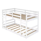 Letto a castello basso, letto a castello in legno con scaletta, letto a castello con sponde di sicurezza complete
