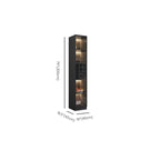 Mobile portabottiglie minimalista in legno nero con anta in vetro