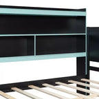 Daybed da gioco completo/queen size con testiera libreria, luci LED, scrivania integrata, cassetti e stazione di ricarica