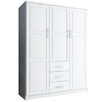 Palace Imports Armadio a 3 ante Cosmo 100% legno massello con ante in legno massello o a specchio