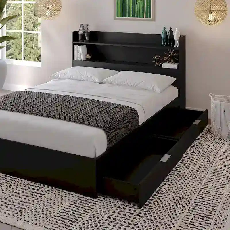 Letto a piattaforma Hunter con testiera