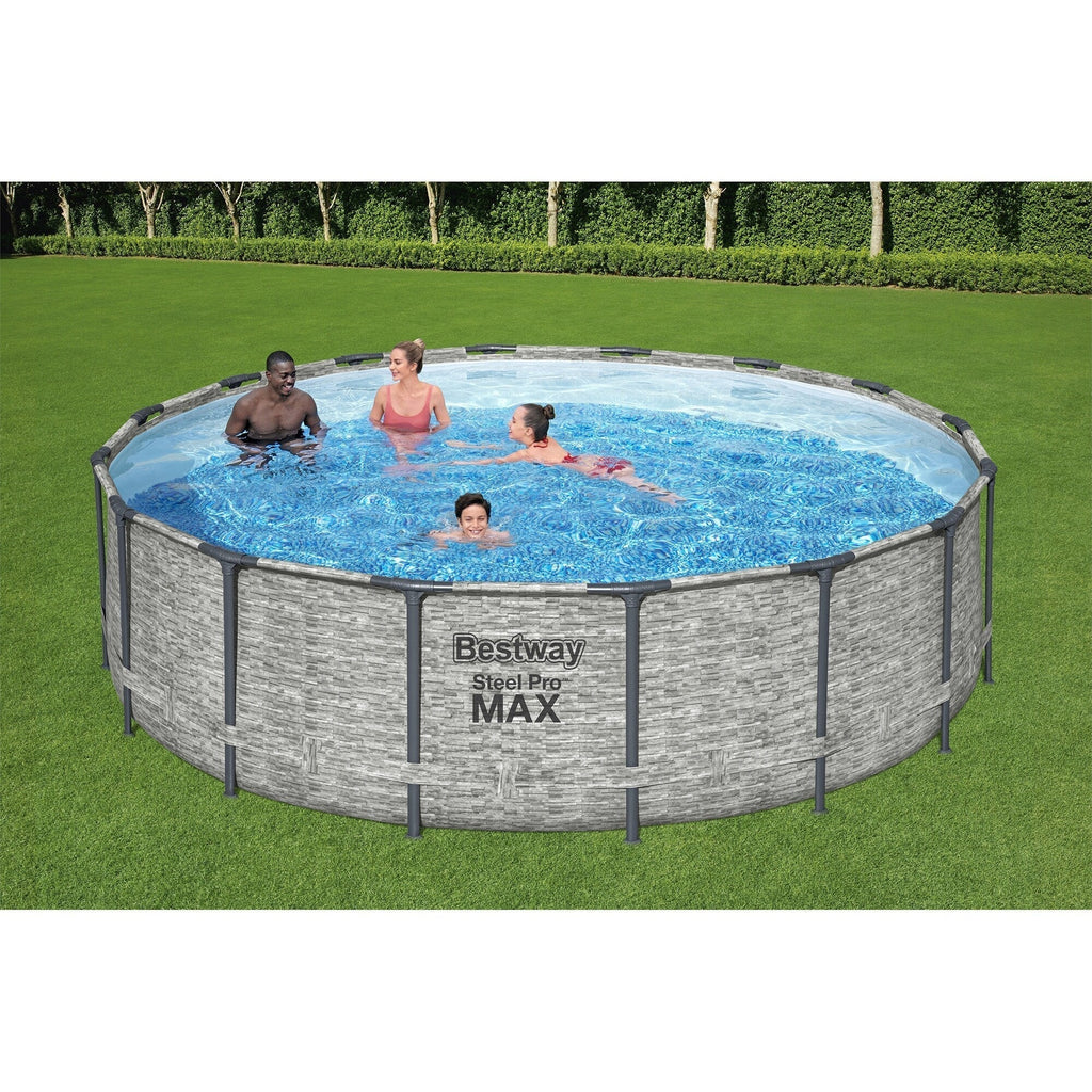 Piscina Fuori Terra Rotonda Bestway Steel Pro MAX con Pompa e Copertura