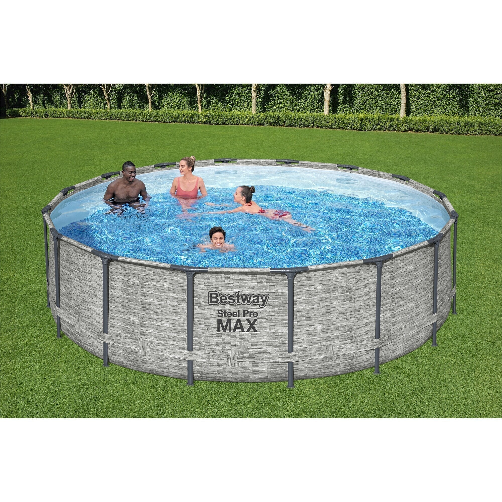 Piscina Fuori Terra Rotonda Bestway Steel Pro MAX con Pompa e Copertura