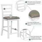 Set da pranzo da 5 pezzi in stile rustico ad altezza bancone con sedie per 4 persone, tavolo rettangolare in legno con ripiani e scomparto per bar/vino
