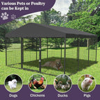 L 118 x P 118 x A 70 Cuccia grande per cani da esterno, Box recintato resistente per cani con tetto impermeabile