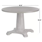 Lifestorey Set da Pranzo Banquette Kerrington con Schienale Canale, 4 Pezzi, Noce/Crema: Tessuto Effetto Lino, Tavolo con Piedistallo