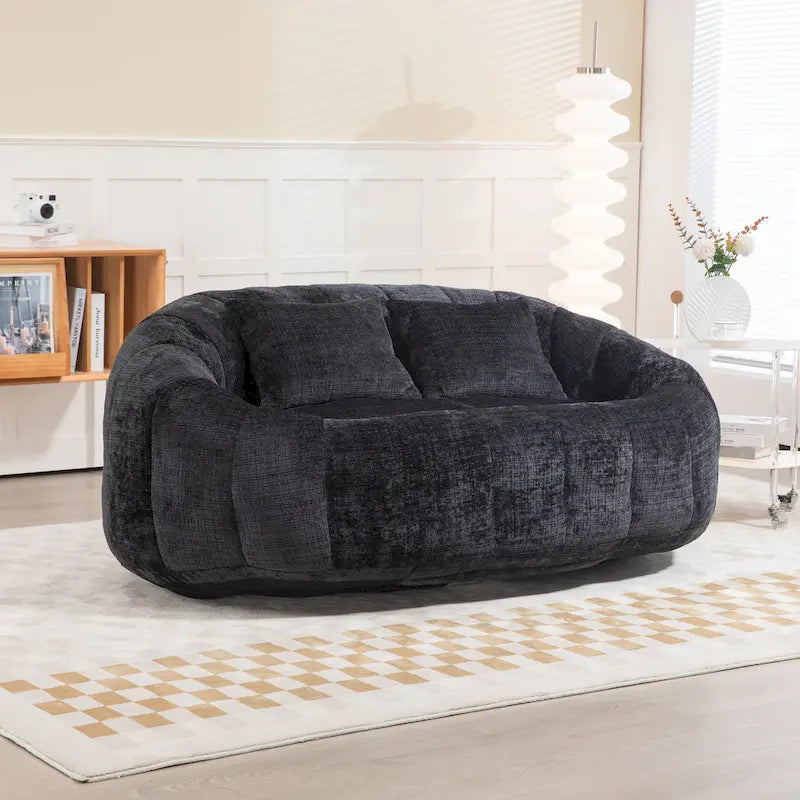 GDFStudio - Divano Pigro a 2 Posti Laurel Chenille con Schiuma ad Alta Densità e Comfort Extra Large