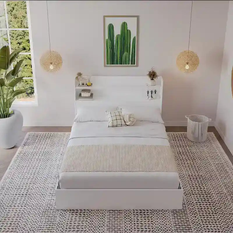 Letto a piattaforma Hunter con testiera