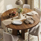 Tavolo da pranzo rotondo allungabile 47-63 per 4-8 persone, tavolo da cucina allungabile in legno stile rustico con struttura in metallo, salvaspazio ovale per appartamento, grigio retrò