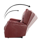 Poltrona reclinabile Eduardo in vera pelle con porta USB, set da 2